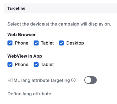 Screen display showing the Targeting screen.